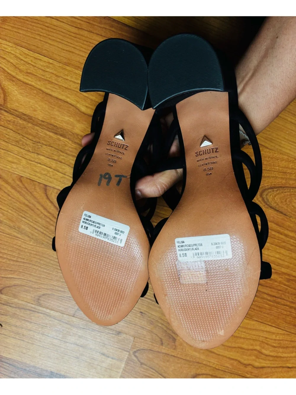 SCHUTZ Black Strappy Block Heel Sandals – Minimal Chic – Size 8.5 - Picture 5 of 5